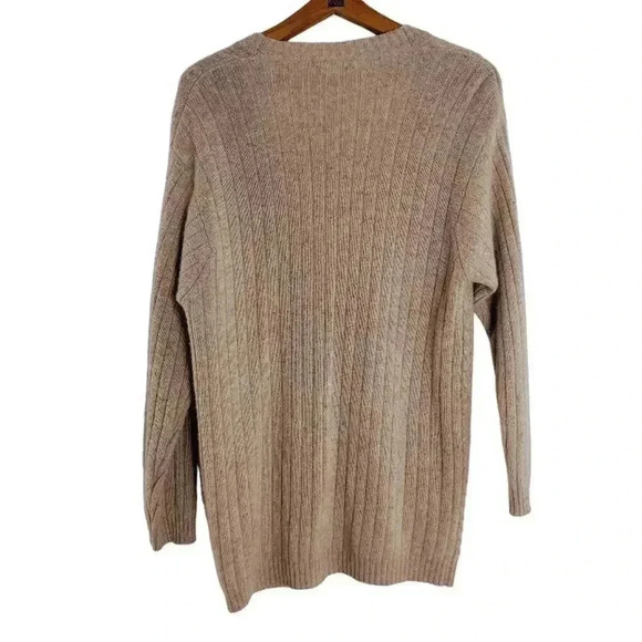 Vintage Wool Men's David Hollis Oatmeal Button Up Cardigan Size M - Picture 5 of 6